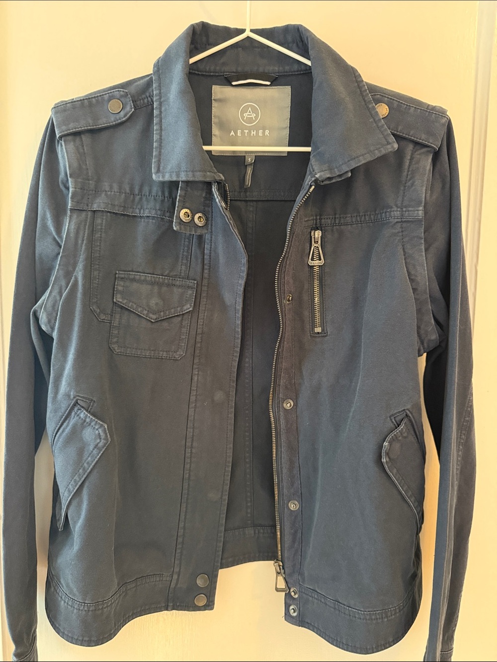 AETHER Apparel Sahara Cotton Convertible Field Jacket -Blue Small